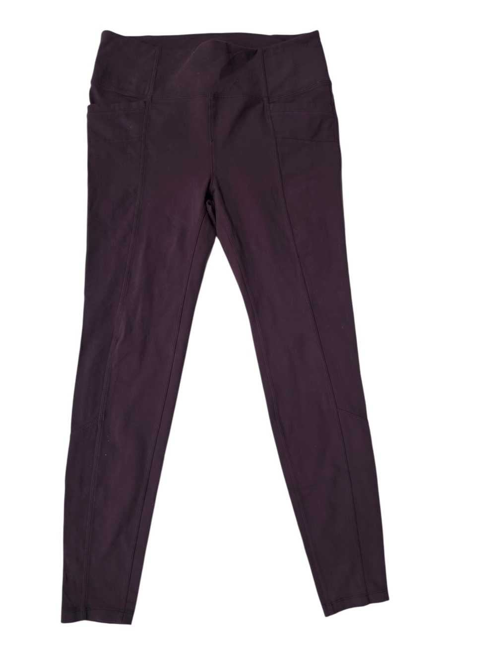 Athleta Metro High Rise Leggings Deep Plum Back Pocket Athletic Nwot Size L - Picture 4 of 6